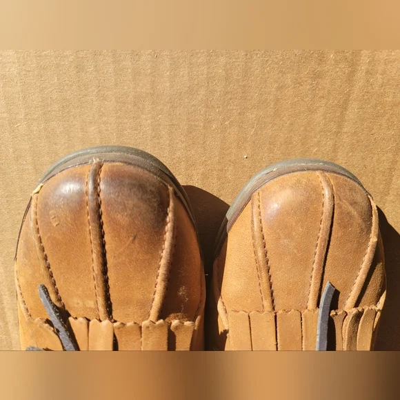 UGG Womens Haylie Brown Leather Shearling Fur Boat Shoes - Picture 2 of 9